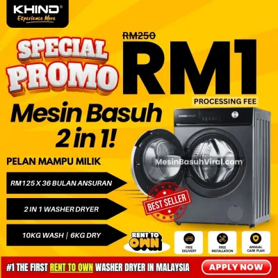 Khind Washer Dryer 2 in 1 - Sponsored